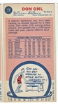 1969 Topps Basketball #77 Don Ohl - Atlanta Hawks